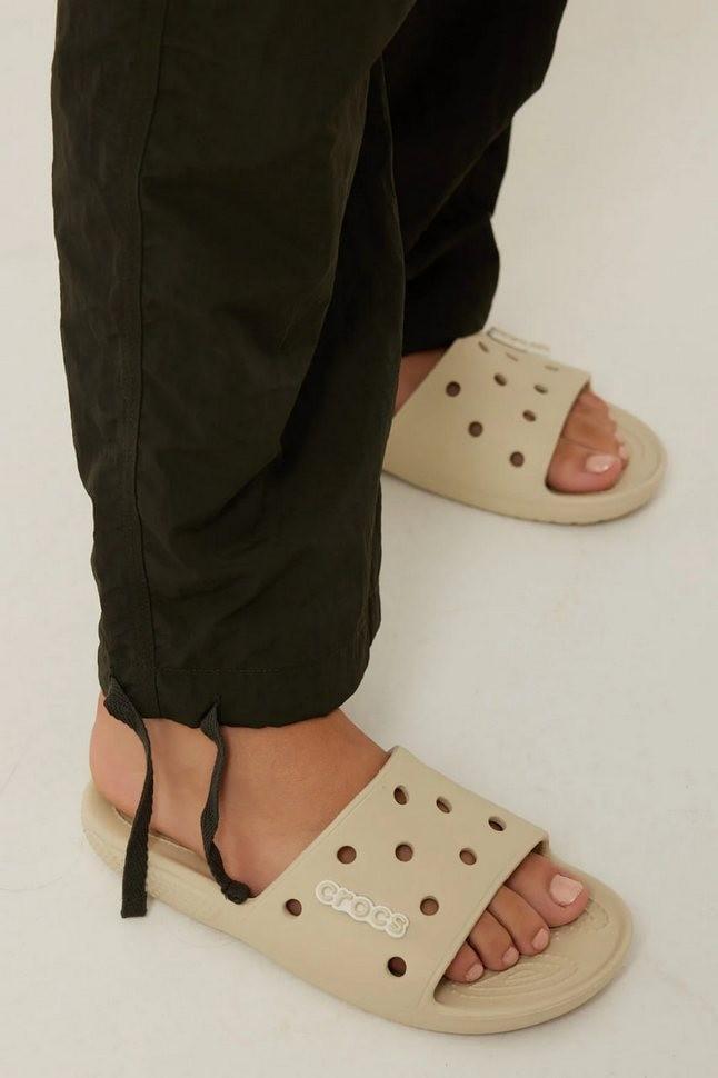 Шльопанці жіночі утеплені Crocs Classic Slide р. 38-39 Бежевий (11731) - фото 8