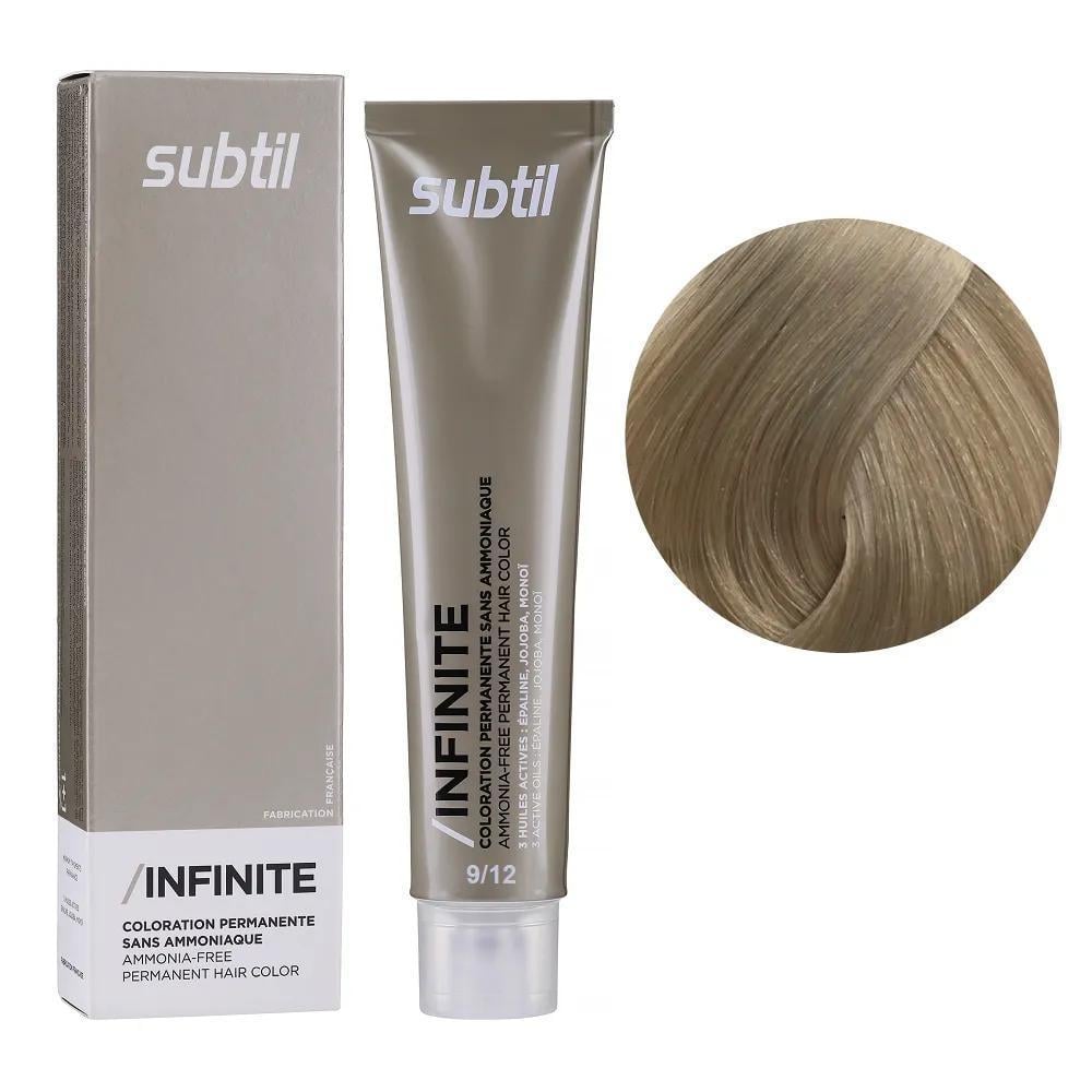Крем-краска безаммиачная для волос Subtil Infinite Permanent Hair Color 9.12 Очень светлый блондин пепельный ирис 60 мл