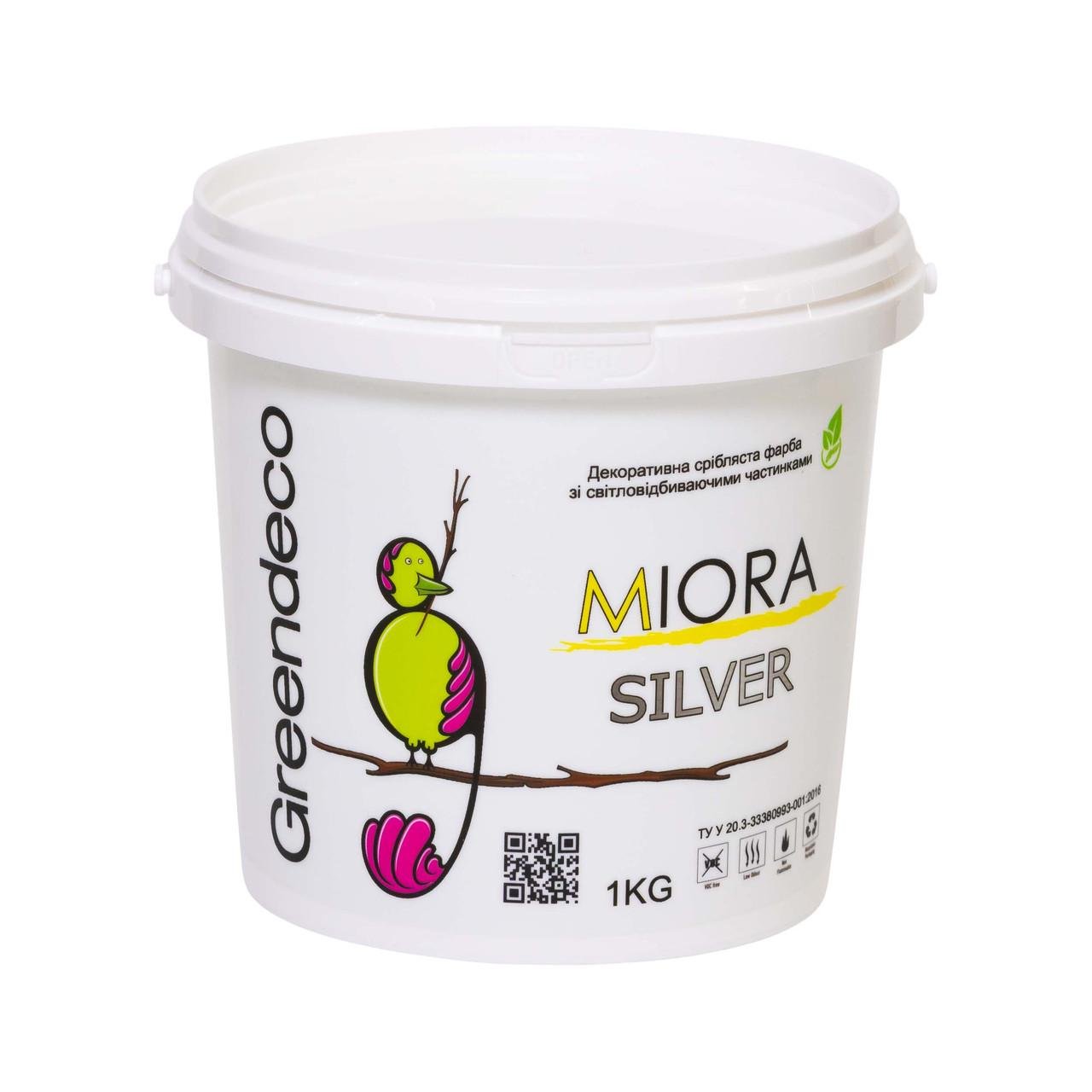 Краска перламутровая Greendeco с эффектом отражения Miora Silver 1 кг - фото 1