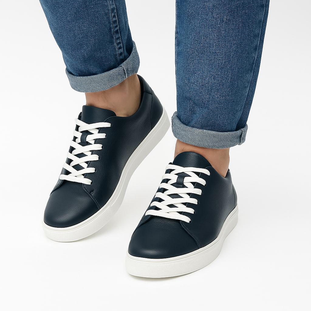 Кроссовки мужские Kindzer LUX 2206 кожаные р. 43 Синий/Белый (220643) - фото 3