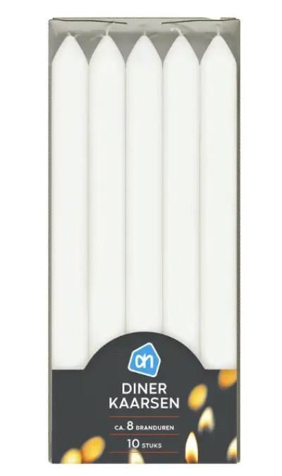 Свеча столовая AH 230/20 белая 10 шт. (1751587911)
