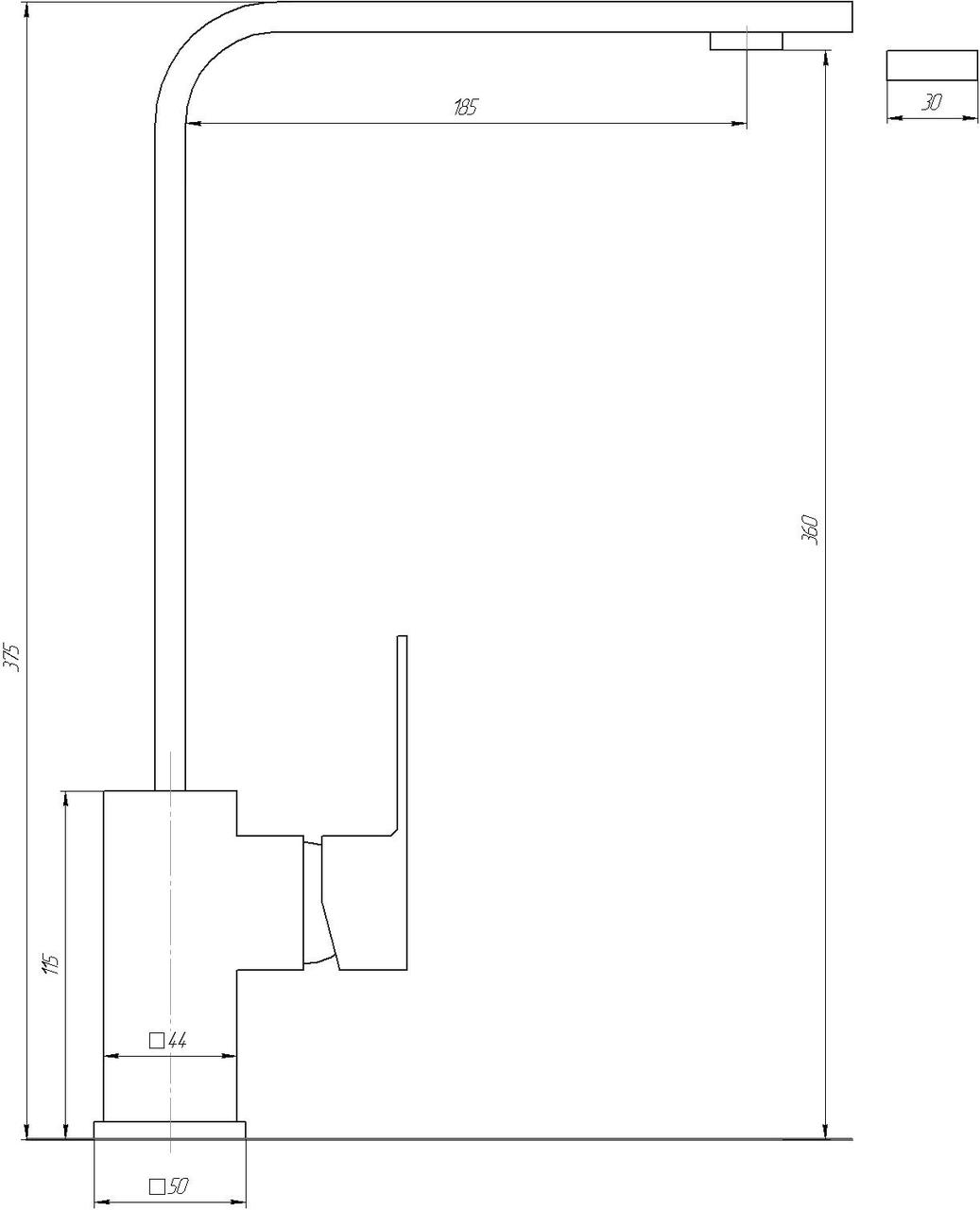 Смеситель для кухни Globus Lux SHK-203S-M (16982)