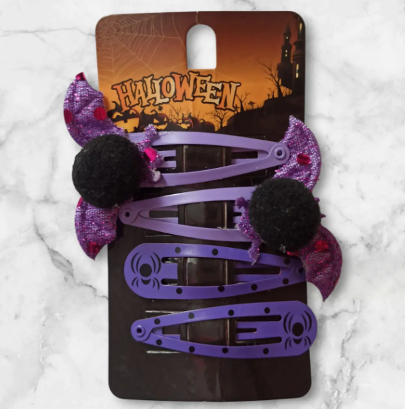 Заколки на Хелловін з принтом Кажани One size Фіолетово-чорний (703147/1) Заколки на Хелловін з принтом Кажани One size Фіолетово-чорний (703147/1)