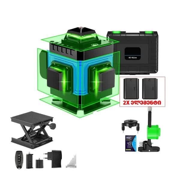 Лазерний рівень Laser 16 ліній на 2 акумулятори (30664829) - фото 2 Лазерний рівень Laser 16 ліній на 2 акумулятори (30664829) - фото 2