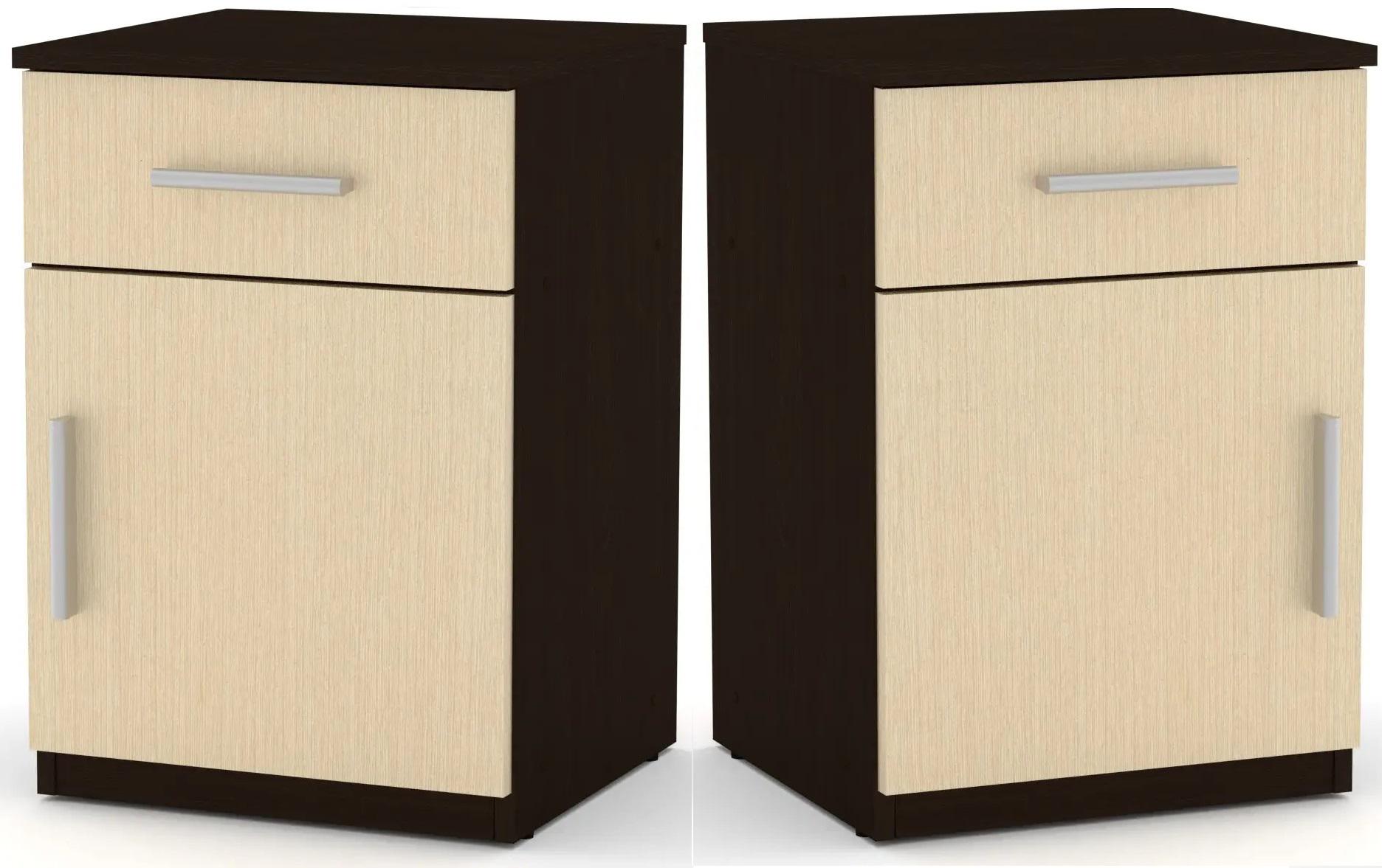 Тумба приліжкова комплект 2 шт. Компаніт ПКТ-3 Венге темний/Венге світлий (26650410)