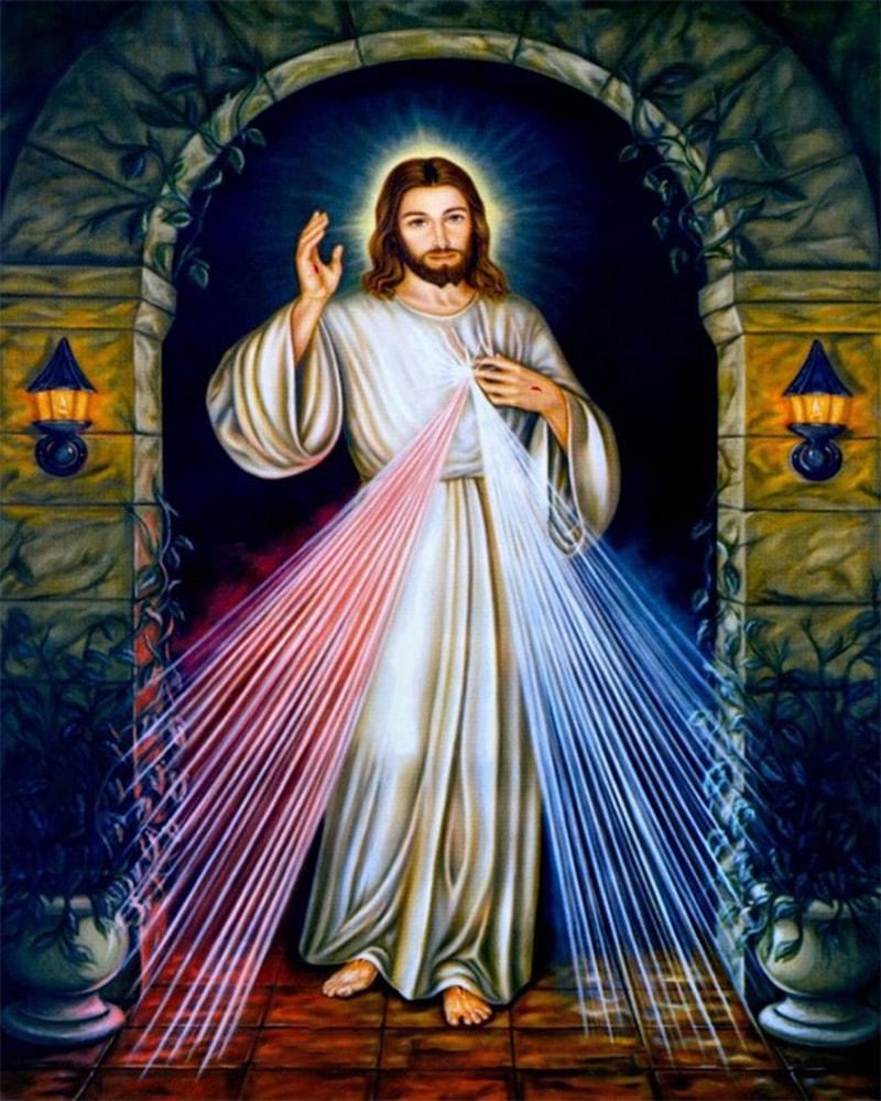 Алмазна мозаїка SHLab Боже Милосердя DIY-SP096 вишивка камінням повна викладка 40x50 см (30976)