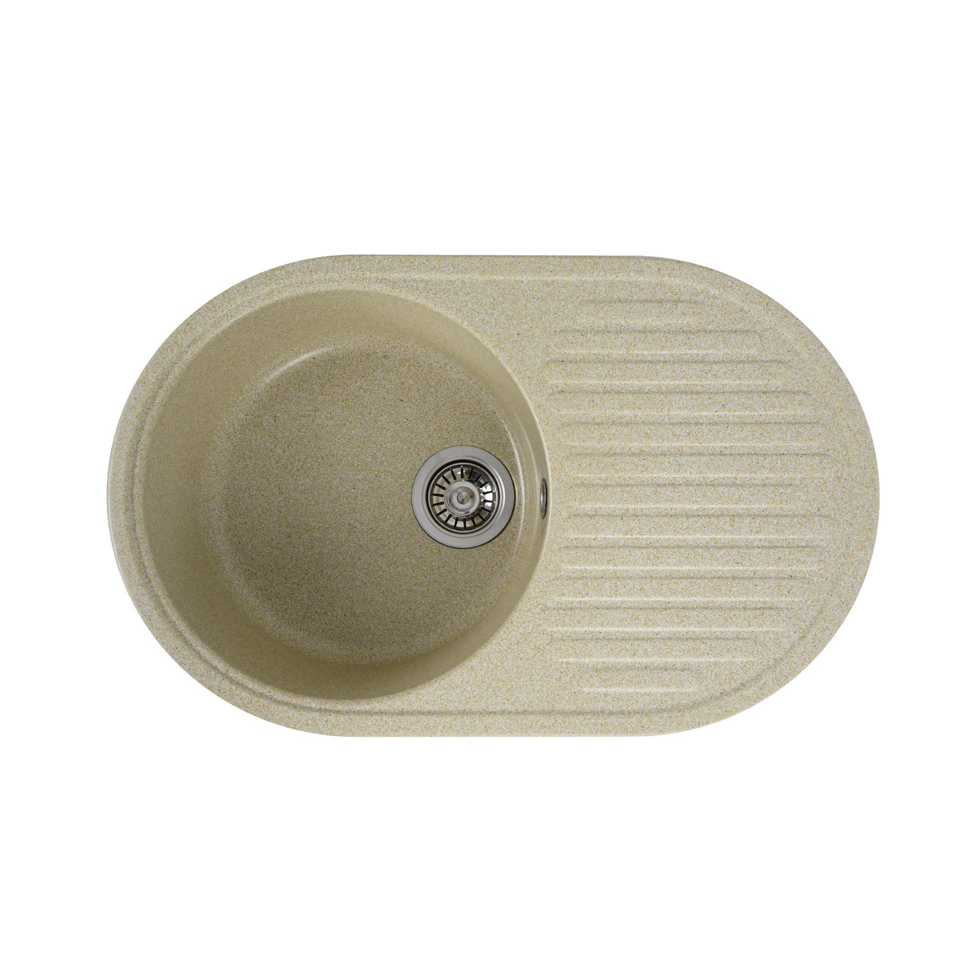 Мойка для кухни гранитная Platinum 7346 ASTORIA глянцевая Бежевый