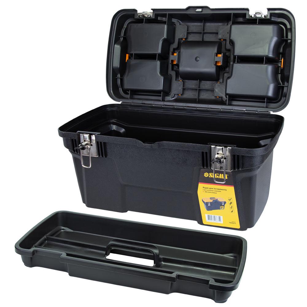 Ящик для інструментів Sigma 494x263x250 мм з металевими замками (7403671) - фото 4 Ящик для інструментів Sigma 494x263x250 мм з металевими замками (7403671) - фото 4