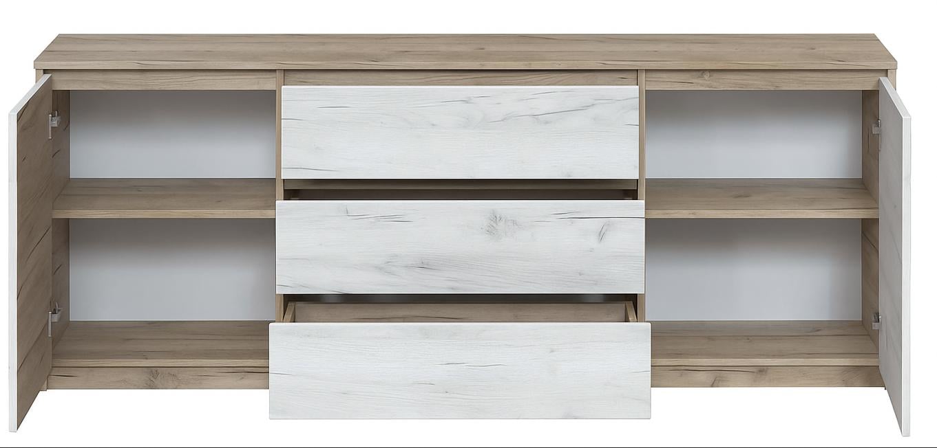 Комод Мастер Форм Брайт 1800х376х730 мм Дуб крафт серый/Дуб крафт белый (33121) - фото 2 Комод Мастер Форм Брайт 1800х376х730 мм Дуб крафт серый/Дуб крафт белый (33121) - фото 2