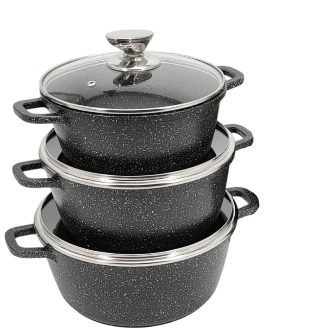 Набор круглых кастрюль Styleberg 6 пр. Черный (st-1493)