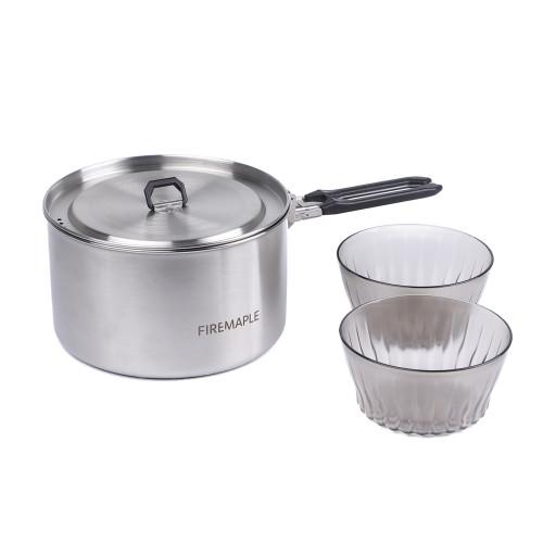 Котелок пищевой Fire-Maple Antarcti pot со складной ручкой нержавеющая сталь 1,5 л