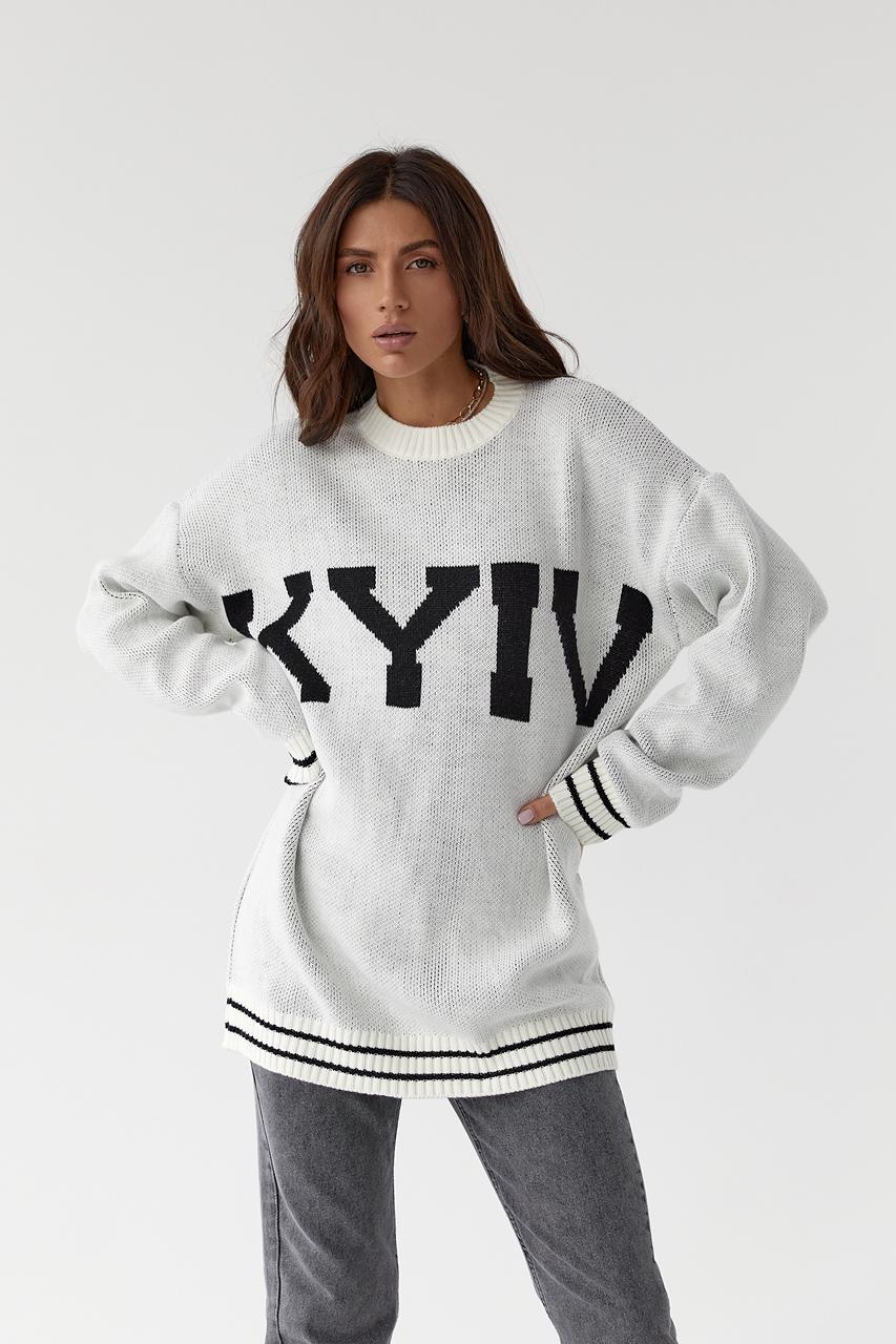 Кофта в'язана "Kyiv" оверсайз M Молочний (9443193)