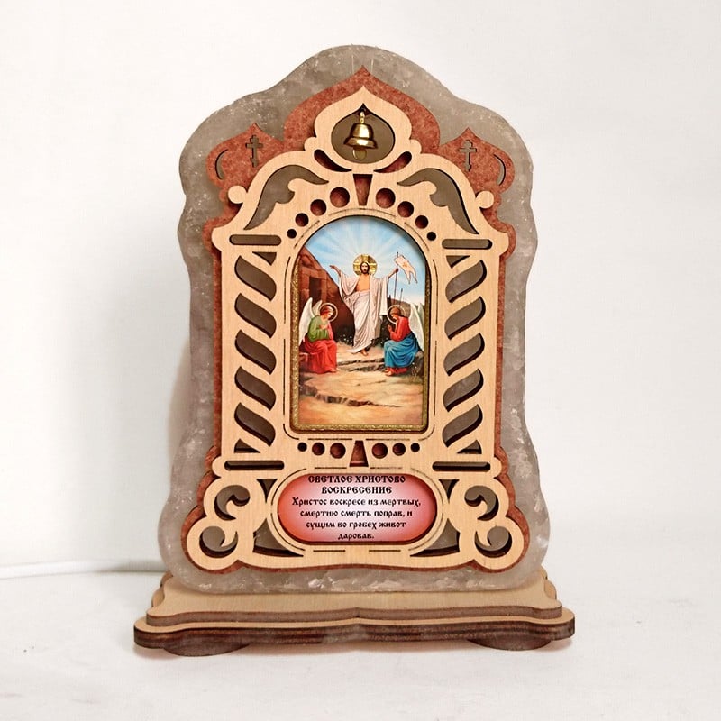 Соляна лампа Ікона велика Воскресіння Господнє червоного підсвічування (20012) Соляна лампа Ікона велика Воскресіння Господнє червоного підсвічування (20012)