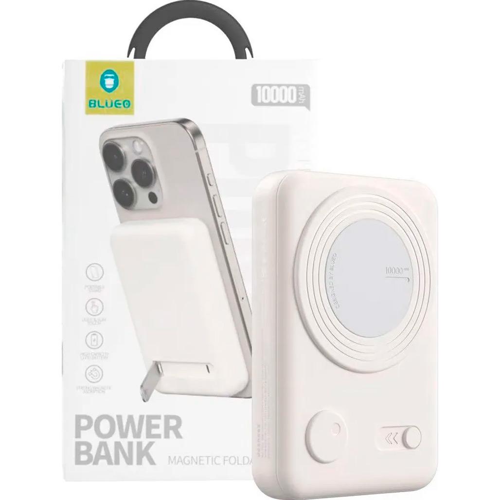 Зовнішній акумулятор Blueo Magnetic Wireless With Stand 20W 10000 mAh White (P010WHTS) - фото 4 Зовнішній акумулятор Blueo Magnetic Wireless With Stand 20W 10000 mAh White (P010WHTS) - фото 4