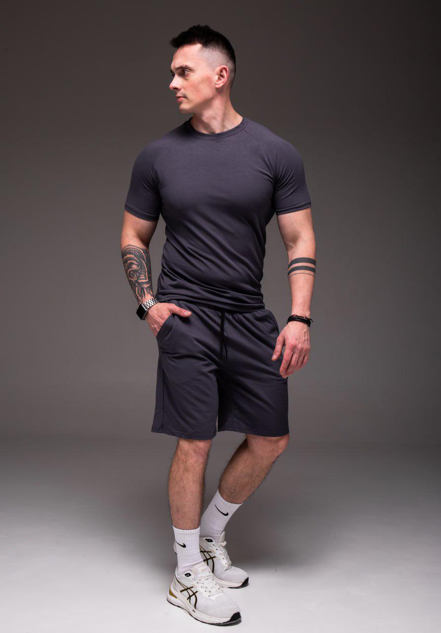 Прогулочный костюм мужской летний футболка/шорты S Графитовый (2382/1/1) - фото 2 Прогулочный костюм мужской летний футболка/шорты S Графитовый (2382/1/1) - фото 2