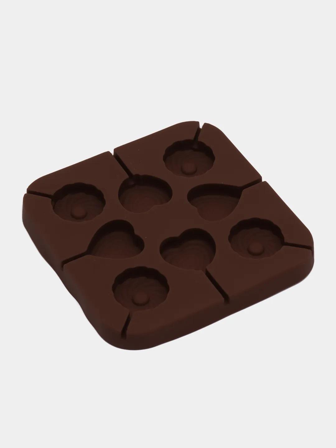 Форма для леденцов на палочке JSC 3276 сердце/круг Коричневый (66db4457)