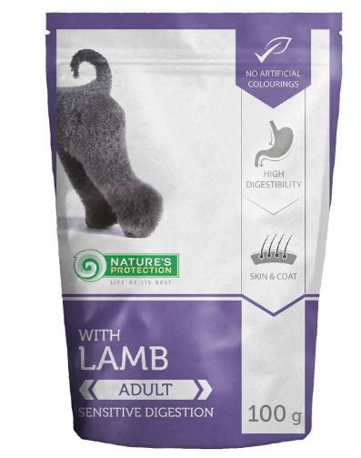 Пауч для дорослих собак Nature's Protection Sensitive Digestion з ягнятою 100 г (51612)
