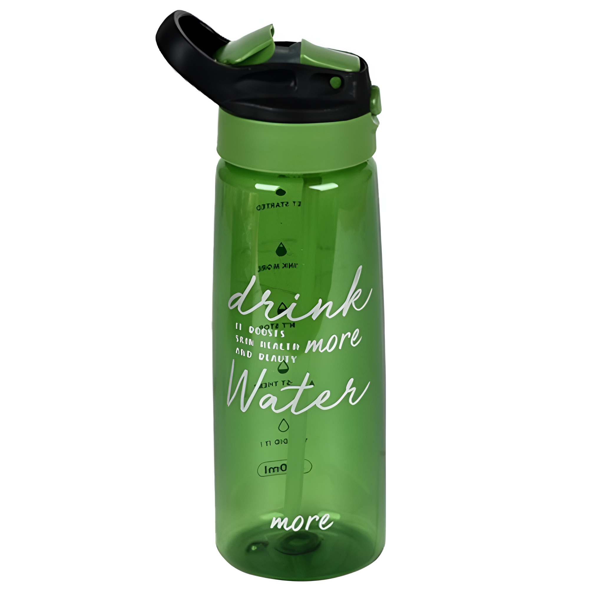 Бутылка-поилка пластиковая Stenson Water с трубочкой 800 мл Зеленый (R30192) Бутылка-поилка пластиковая Stenson Water с трубочкой 800 мл Зеленый (R30192)