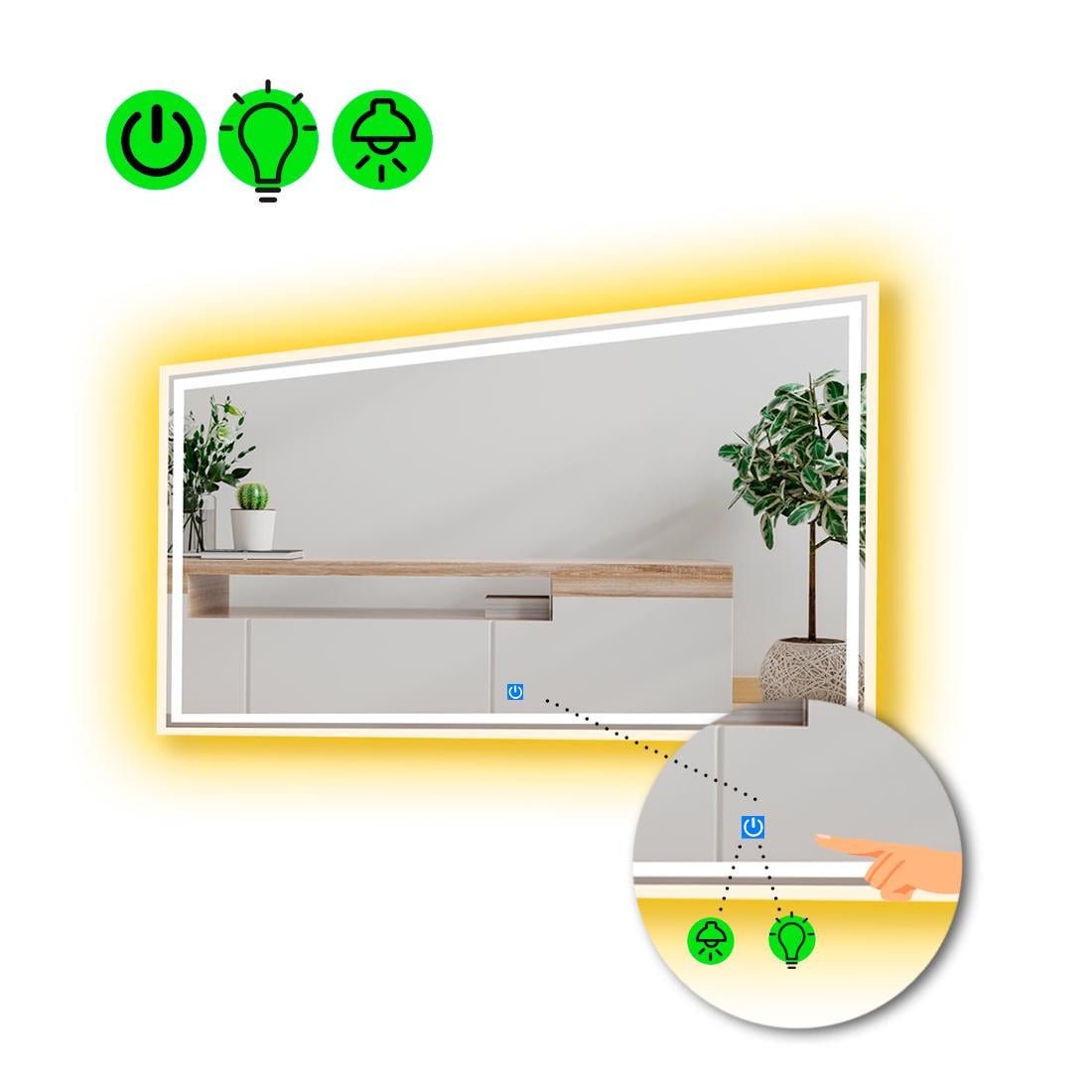 Зеркало с LED подсветкой Marita с сенсорной кнопкой управления 80x60 см (8777201)