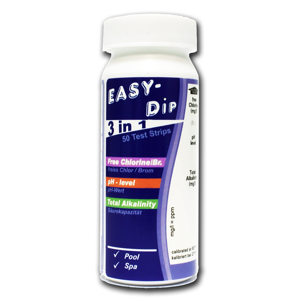 Тест-полоски Water-i.d. Easy-Dip TSL100 3 в 1-pH свободный хлор/бром и щелочность 50 полосок (TSL100)
