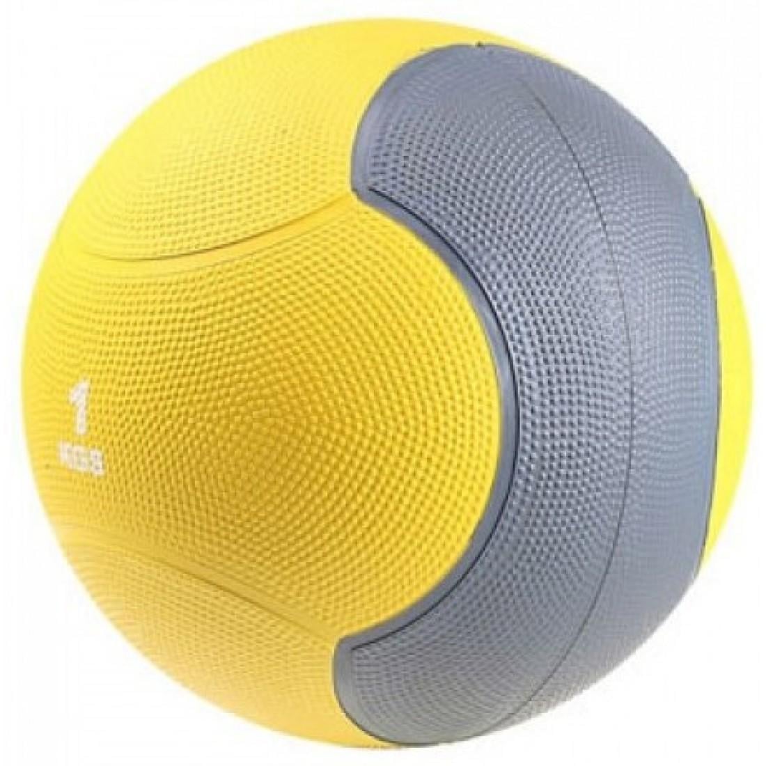 Медбол LiveUp MEDICINE BALL Уні 1 кг-216 мм Жовтий/Сірий (LS3006F-1)