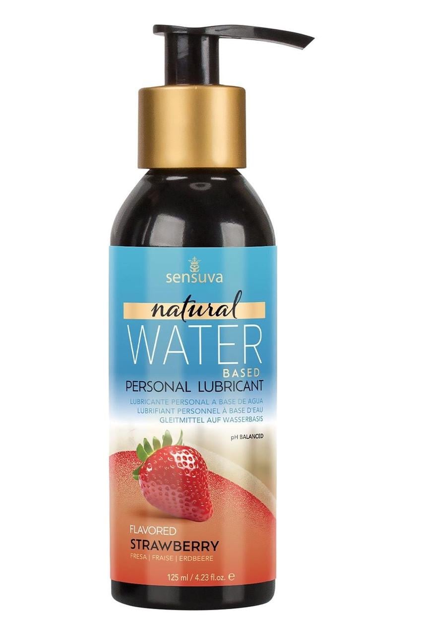 Лубрикант интимный на водной основе натуральный Sensuva Natural Water со вкусом клубники 125 мл (2593194391)