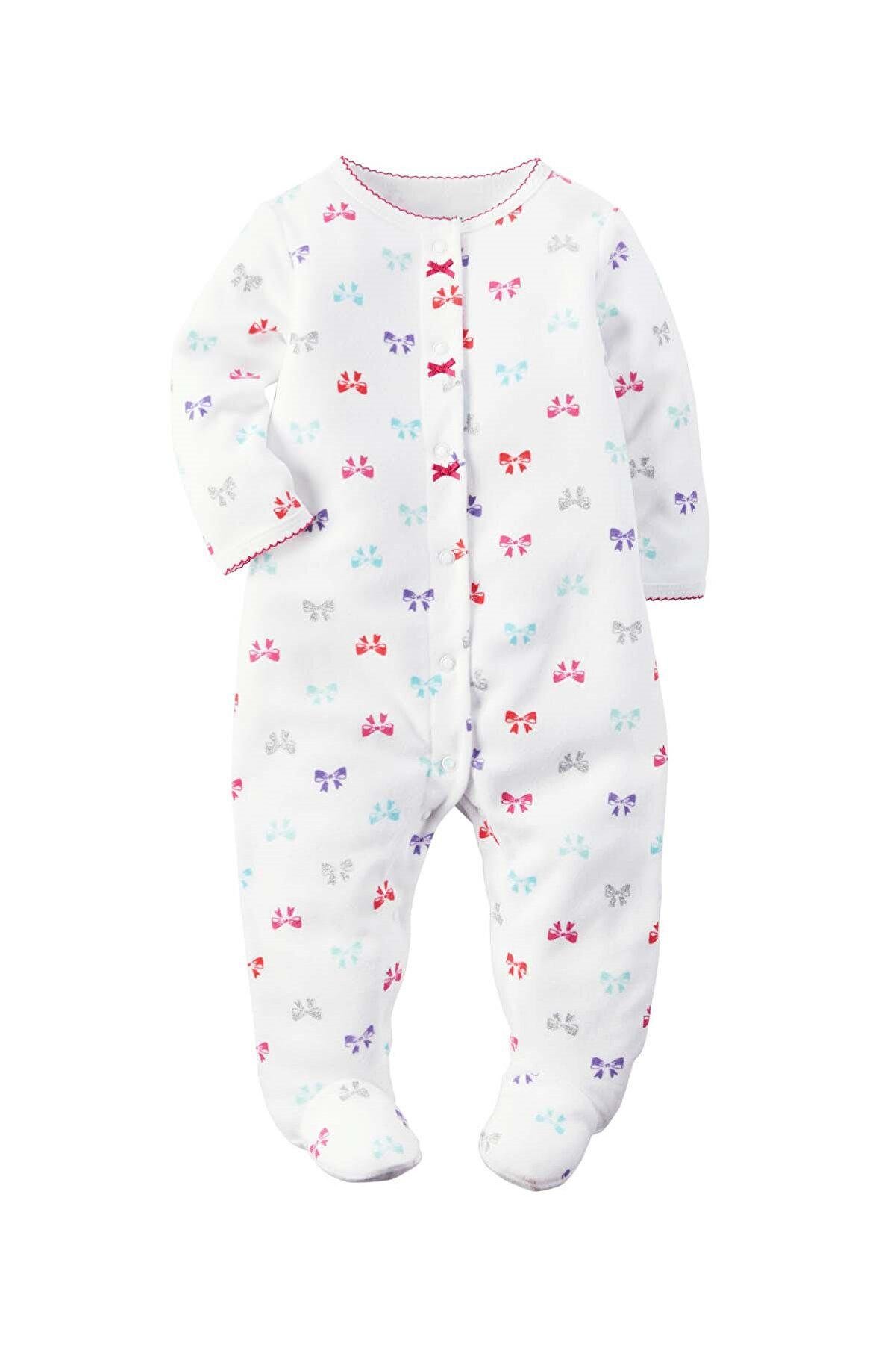 Слип микрофлисовый для девочки Carter's с бантиками 3 месяца (0209-1)