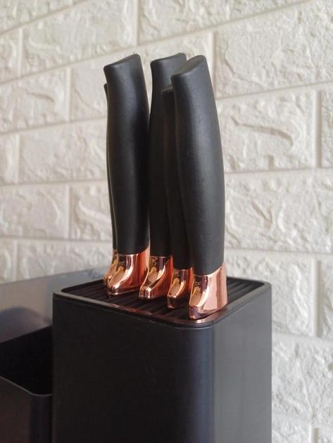 Набір кухонних ножів та приладдя на підставці з дошкою 19 предметів Чорний (NNYT19) - фото 6 Набір кухонних ножів та приладдя на підставці з дошкою 19 предметів Чорний (NNYT19) - фото 6