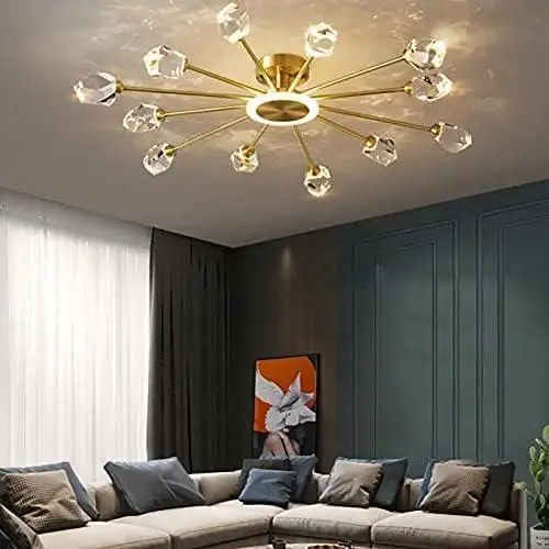 Люстра LED Сапфир 8810-А на 8+1 плафонов Золотистый