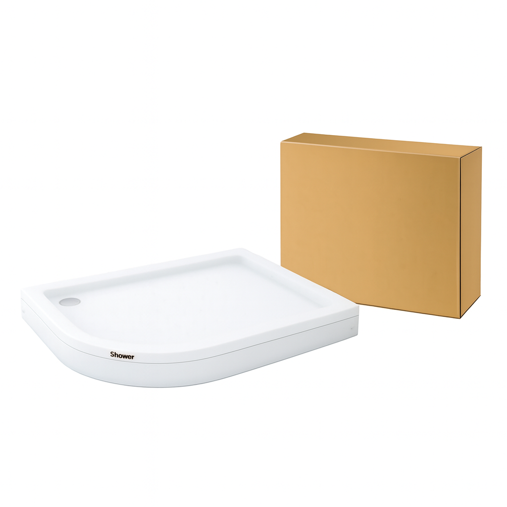 Душовий піддон акриловий Shower TUNDRA SW-10551 R асиметричний правий 100х80х15 см (C15589)