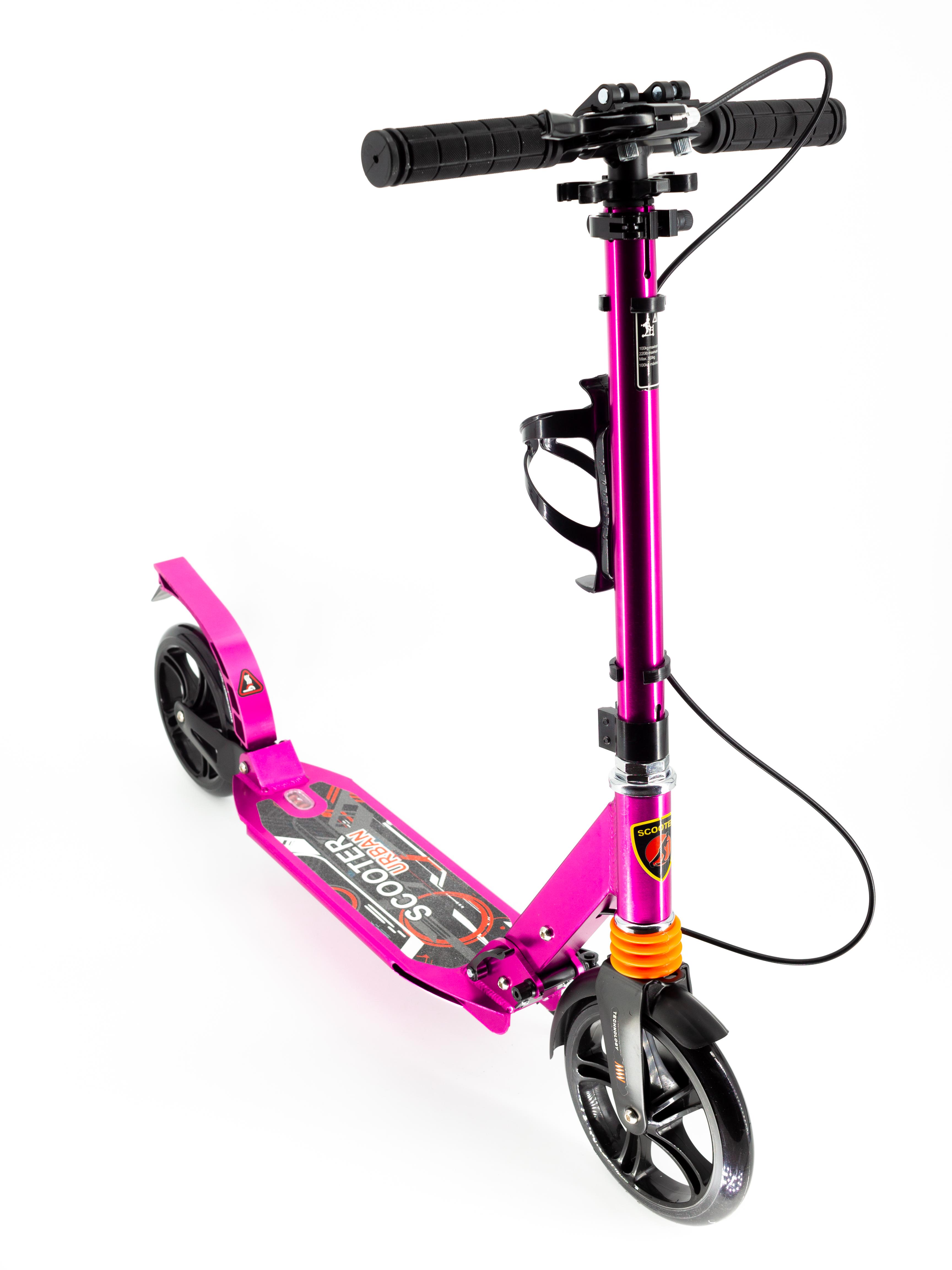 Самокат Scooter 116-D2 з кліпсою і підсклянником Рожевий (116-D2-pink)