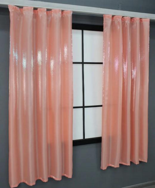 Комплект штор атлас 1,3х1,7 м 2 шт. Персиковий (822ш) - фото 2 Комплект штор атлас 1,3х1,7 м 2 шт. Персиковий (822ш) - фото 2