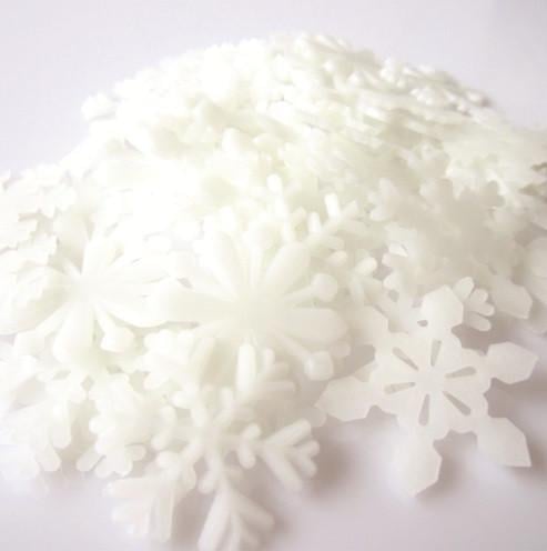 Декор фосфорные снежинки 48 шт. 3 см Белый (81024)