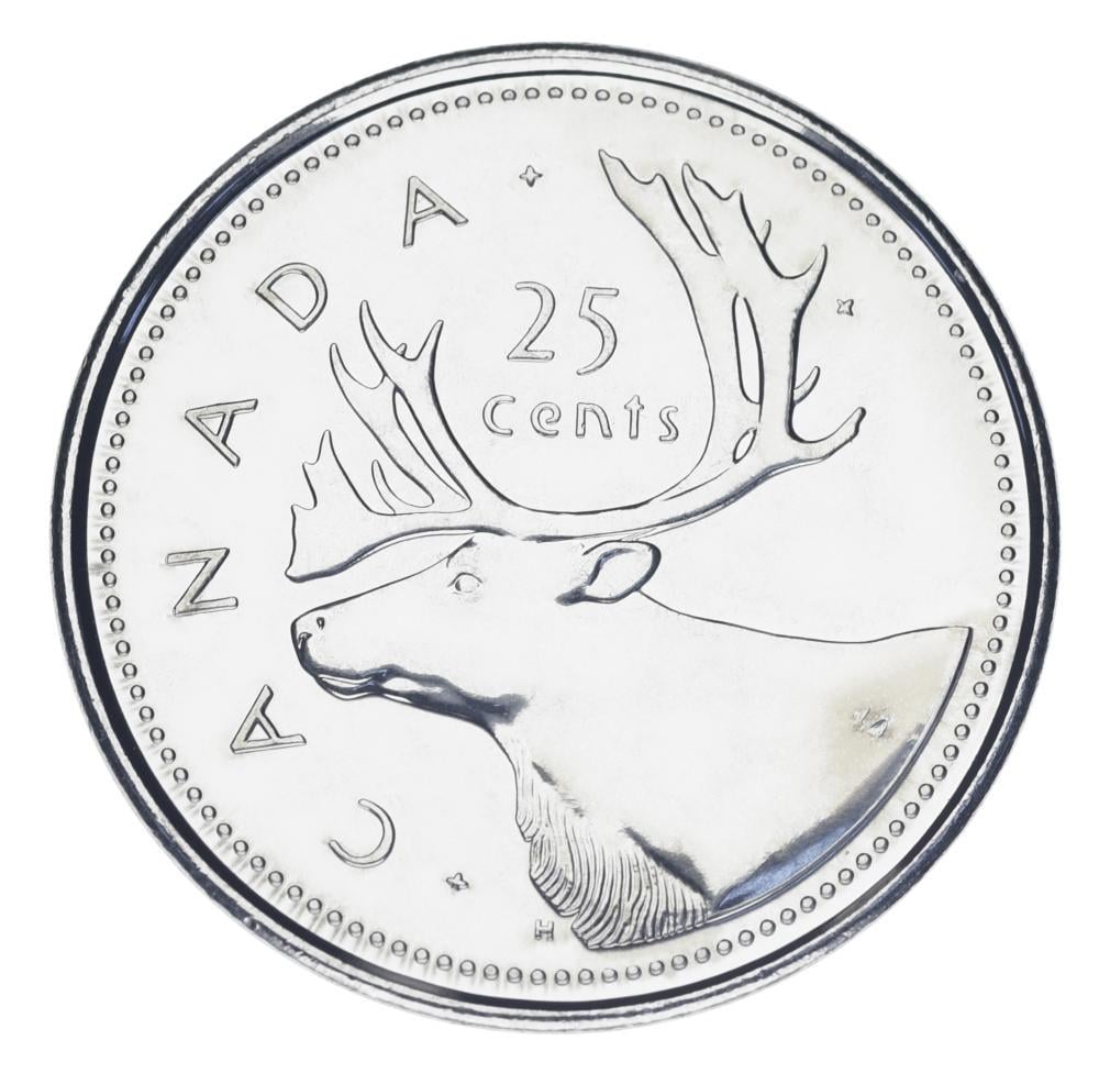 Коллекционная монета Канада 25 центов 2002 UNC Олень (М25150)