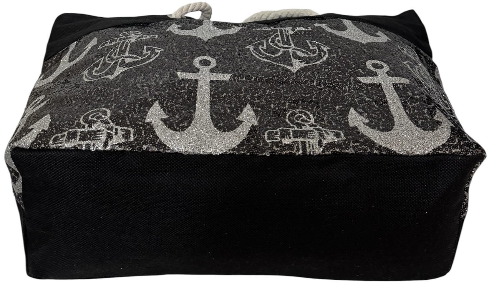 Сумка пляжна жіноча з тканини на блискавці Чорний (2061) - фото 4 Сумка пляжна жіноча з тканини на блискавці Чорний (2061) - фото 4