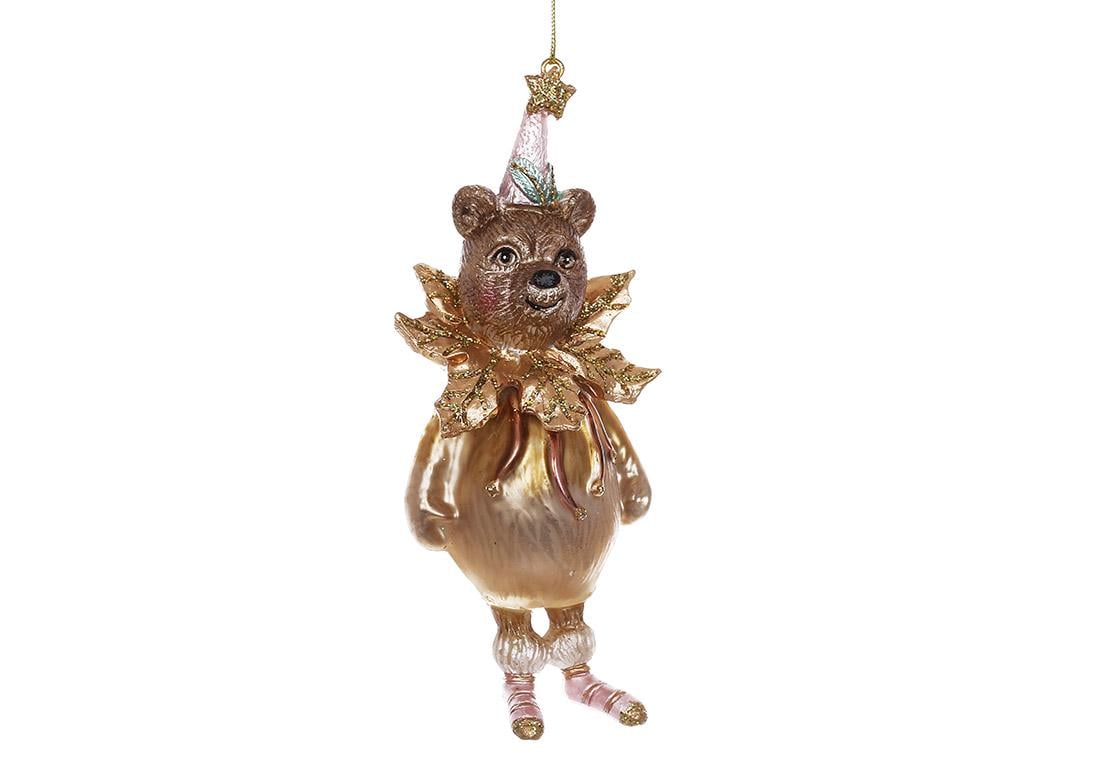 Ялинкова фігурна прикраса BonaDi зі скла Ведмедик 14 см (NY29-437)