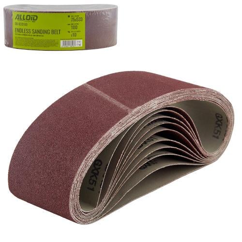Стрічка шліфувальна нескінченна Alloid 75х533 мм P100 10 шт. (00000061463) - фото 6