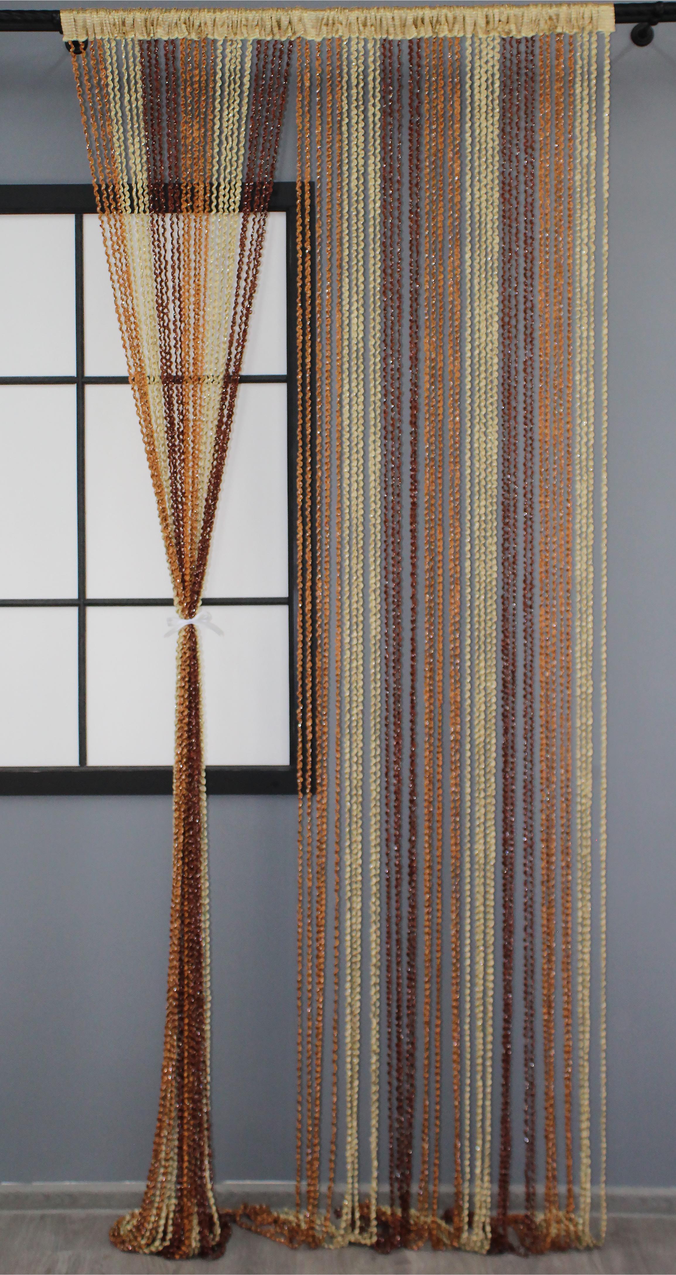 Шторы-нити спираль с люрексом 300х300 см Разноцветный (61-056)