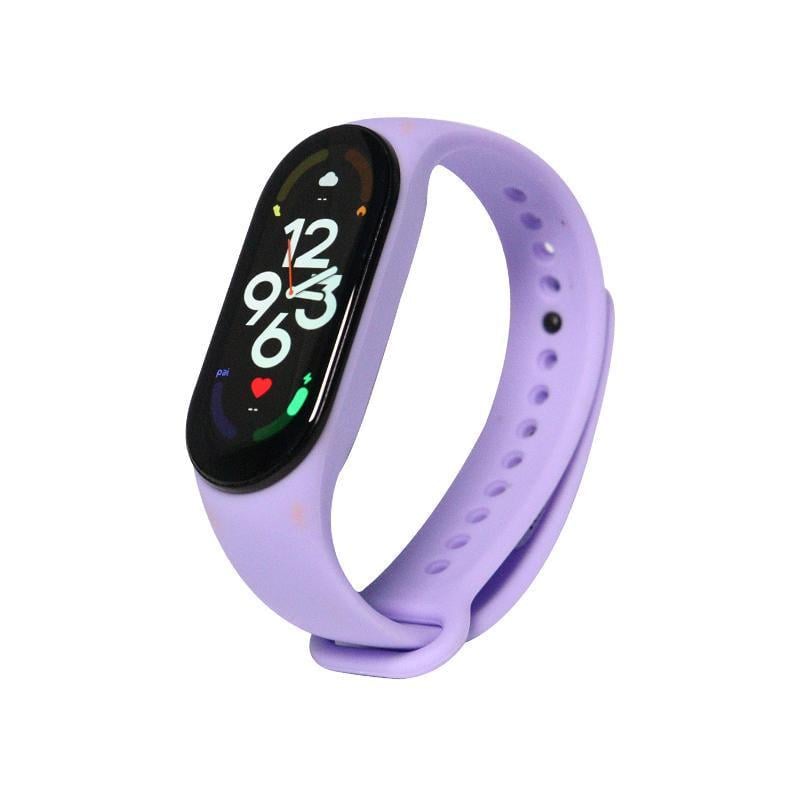 Ремешок для смарт-браслетов Xiaomi Mi Smart Band 7/6/5 силиконовый Светло-фиолетовый (1342P)