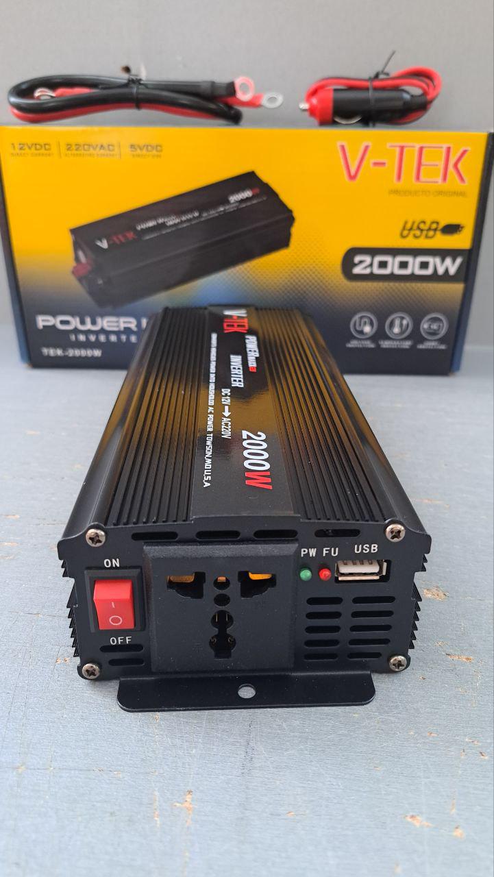 Преобразователь напряжения V-TEK 12-220V 2000W - фото 2 Преобразователь напряжения V-TEK 12-220V 2000W - фото 2