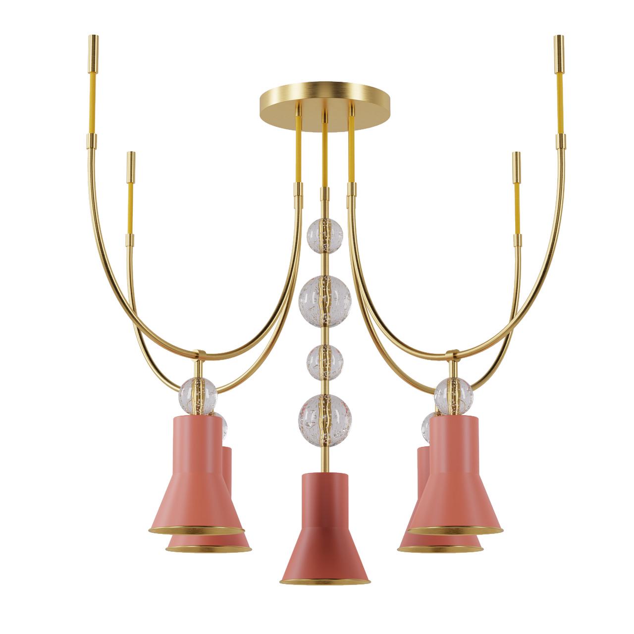 Люстра Pikart Lights ARCH 5U 23665 Золотой/Коралловый (1692308102)