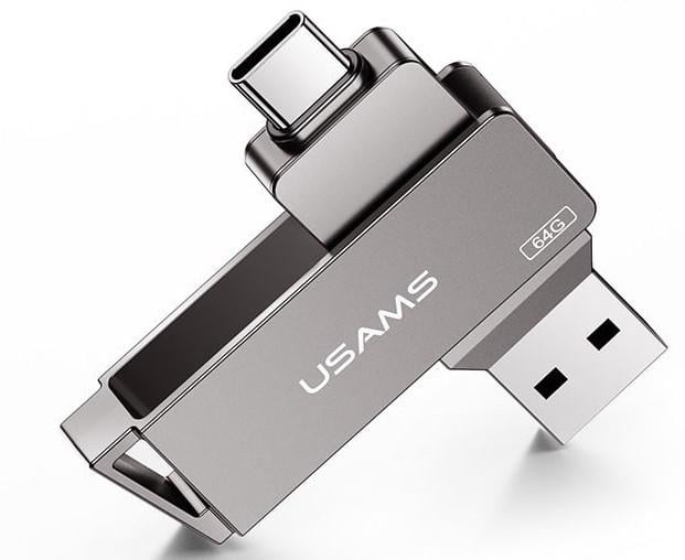 Флешка Usams US-ZB200 Type-C OTG USB3.0 64 Гб Сірий (533057) - фото 2