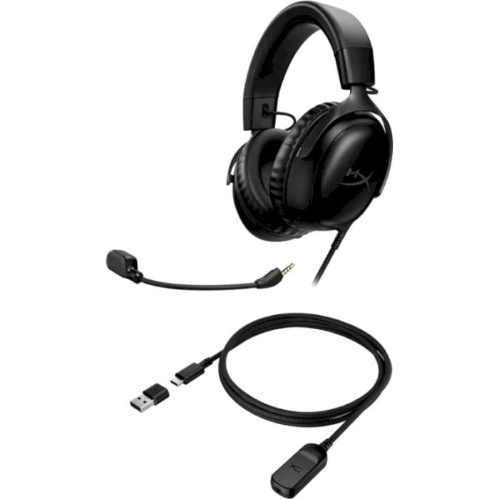 Гарнитура проводная HyperX Cloud III накладная с микрофоном 3,5 мм USB-C DTS 64 Ом Black (727A8AA) - фото 6 Гарнитура проводная HyperX Cloud III накладная с микрофоном 3,5 мм USB-C DTS 64 Ом Black (727A8AA) - фото 6