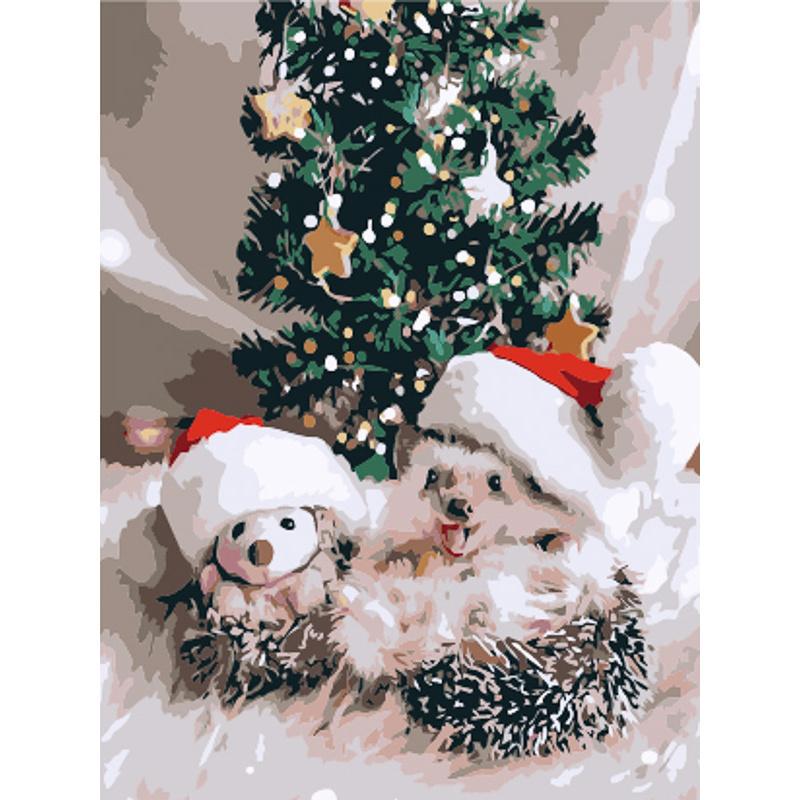 Картина по номерам Strateg Премиум Ежики 30x40 см (SS6838)