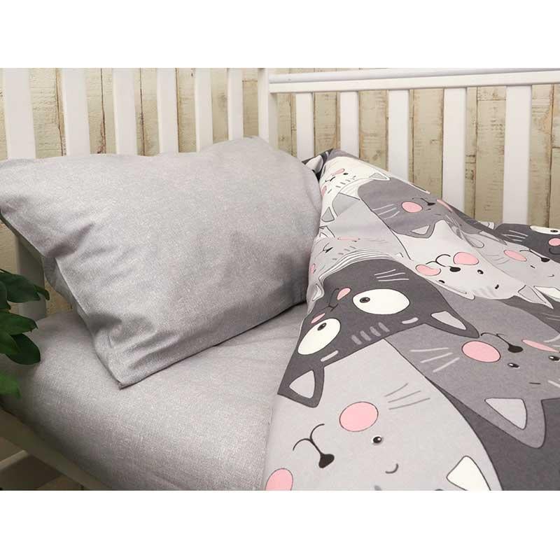 Постельное белье детское в кроватку Руно бязь Младенец Grey Cat Серый (21427) - фото 2 Постельное белье детское в кроватку Руно бязь Младенец Grey Cat Серый (21427) - фото 2