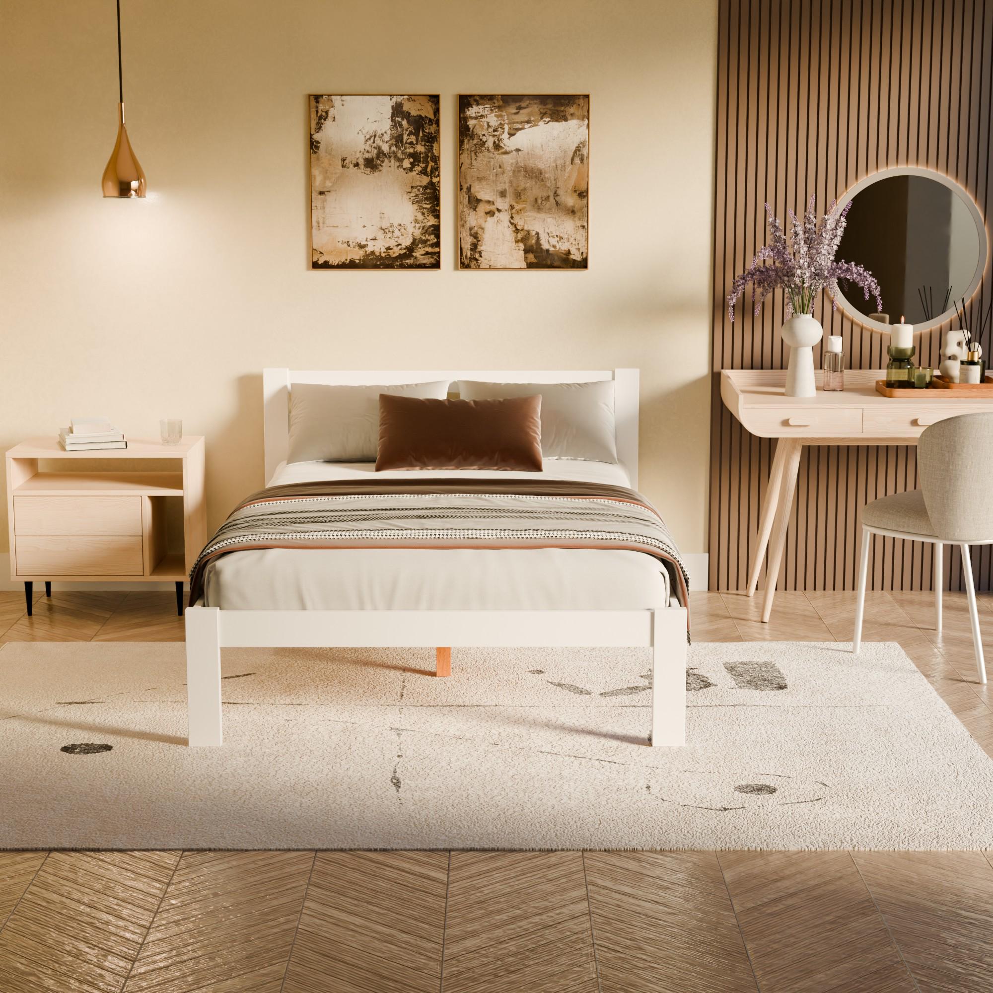 Кровать дерево Классик полуторная 120х200 см Белый (380268) - фото 3 Кровать дерево Классик полуторная 120х200 см Белый (380268) - фото 3