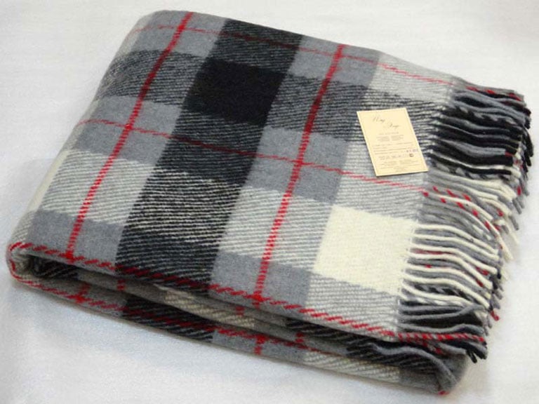 Плед шерстяной Vladi 140х200 "Эльф" Серая клетка