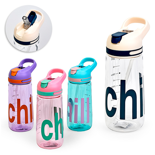 Пляшка-поїлка дитяча Stenson з трубочкой 450 мл Pink (WW02680) - фото 2