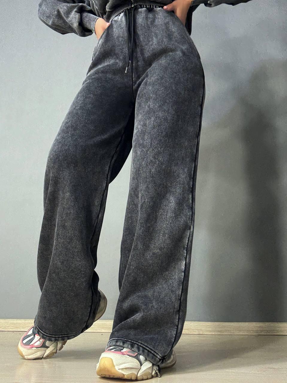 Костюм женский Joy One 2166-11 утепленный вареный худи с брюками палаццо M Черный (5959) - фото 5 Костюм женский Joy One 2166-11 утепленный вареный худи с брюками палаццо M Черный (5959) - фото 5