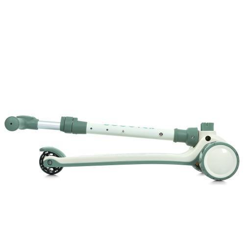 Trotineta copii Scooter cu 3 roti, ghidon reglabil, frana spate, crem-verde, 3 ani+, max. 40 kg [5]